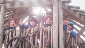 Children in a tree house