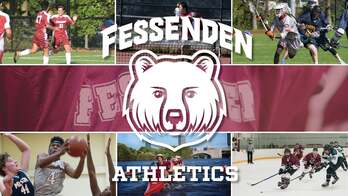 A title card in front of athletic photos