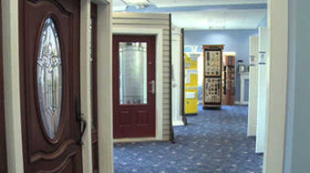 Doors in a showroom